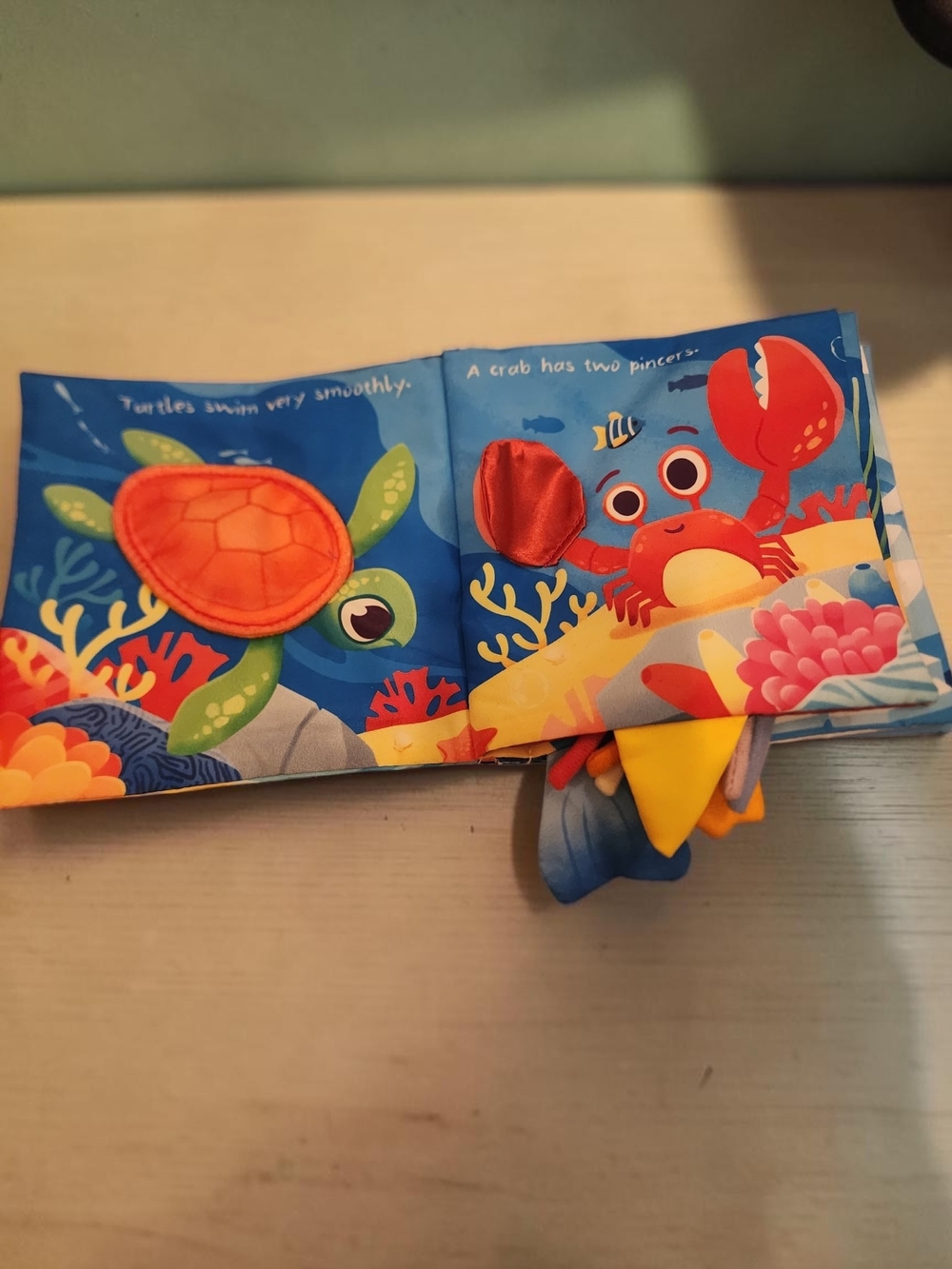 Baby Cloth Sea Creature Book - Blue, Orange, Red